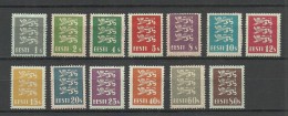 Estland Estonia 1928/29 Lions Coat Of Arms Michel 74 - 86 * - Estonie