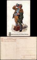 Ansichtskarte München Hofbräuhaus Biertrinkender Mann, Künstlerkarte 1914 - München