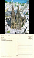 Ansichtskarte Köln Luftbild Dom Mit Blick Zum Rheinufer 1960 Silber-Effekt - Koeln