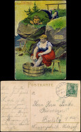 .Sachsen Sächsische Schweiz Scherzkarte Mann Schaut Auf Frau Talblick 1909 - Other & Unclassified