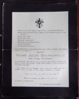 Faire Part Décès / Mme Veuve J. Bournonville Née Maria Pourbaix Décédée En 1919 - La Louvière - Obituary Notices