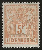 Luxembourg  .  Y&T .   58    .   * VLH .    Neuf Avec Gomme Et Une Trace Tres Légère D'une Charnière - 1882 Alegorias