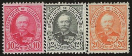 Luxembourg  .  Y&T .   59/61    .   *    .    Neuf Avec Gommec - 1891 Adolphe De Face