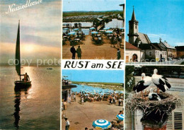 72929822 Rust Neusiedlersee Segelpartie Schwimmbad Kirche Storchennest Burgenlan - Otros & Sin Clasificación