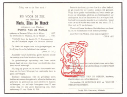 DP Maria Elisa De Munck ° Beveren Waas 1877 † Melsele 1954 X Petrus Van De Merlen // De Rop Moensens - Devotieprenten