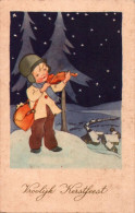 D9436 - Glückwunschkarte Weihachten - Kinder Geige Violine Winterlandschaft Belgien Belcique ?? - Sonstige & Ohne Zuordnung