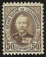 Luxembourg  .  Y&T .   65     .   **    .    Neuf Avec Gomme Et SANS Charnière - 1891 Adolphe De Face