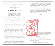 DP Alfons De Kerf ° Beveren Waas 1877 † Melsele 1956 X Maria Boel Xx Anna Heirbaut // Esselet Staes - Devotion Images