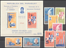 Paraguay 1964, Space Explorers, Kennedy. Von Braun, 2val In BF - Physics