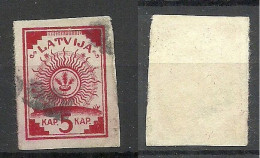 LETTLAND Latvia 1918 Michel 1 III (white Back) With Provisional Cancel Provisorisches Stempel - Letland