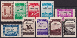 Cape Juby 1938 Sc C1-10 Cabo Juby Ed 102-11 Air Post Set Mixed Mint - Cabo Juby