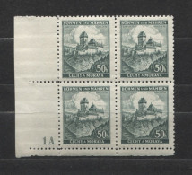 Böhmen Und Mähren # 26 Platten-4erBlock Nr. 1A Schmaler Unterrand 100erBogen, Postfrisch - Unused Stamps