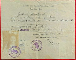 Juive Juif Jewish Kinder Ausweis Travel ID Passport For The Girl Visa Italy And Schweiz V.photo 1924 Cassel Judaika Rare - Documentos Históricos