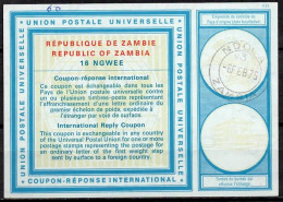 ZAMBIE ZAMBIA  Vi21  16 NGWEE  International Reply Coupon Reponse Antwortschein Cupon Respuesta IRC IAS  NDOLA 06.02.75 - Zambie (1965-...)