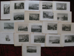 Lot 20x Original Engraving Spain Madrid Seville Valencia Malaga Cordova Cadix ++ - Estampes & Gravures