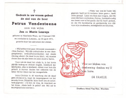 DP Petrus Vandesteene / Laureys ° Moerbeke Waas 1901 † Lokeren 1975 - Images Religieuses