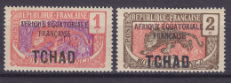 Tchad 1924 Mi. 19-24 Moyen Congo Leopard Overprinted Aufdruck Surchargé TCHAD 'Afrique Equatoriale Francaise', MH* - Nuevos