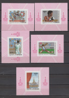 Congo 1979 Olympic Games Moscow, Boxing, Football Soccer, Fencing, Athletics Set Of 5 S/s Imperf. MNH -scarce- - Summer 1980: Moscow