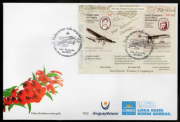 URUGUAY 2023 (Philatelic Exhibitions, Airmail Flight, Plane, Blériot XI, Writer, France) - 1 Cover With Special Postmark - Uruguay