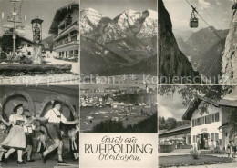 72927139 Ruhpolding Dorfbrunnen Trachtengruppe Panorama Seilbahn Gasthaus Ruhpol - Ruhpolding