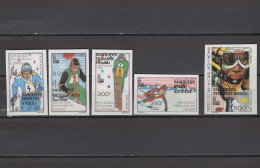 Congo 1980 Olympic Games Lake Placid Set Of 5 With Winners Overprint Imperf. MNH -scarce- - Invierno 1980: Lake Placid