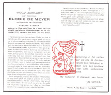 DP Elodie De Meyer ° Moerbeke Waas 1876 † 1959 X Alfons Sterck - Imágenes Religiosas
