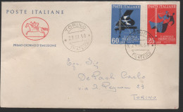 ITALIA - ITALIE - ITALY - 1958 - 25 + 60 X Annuale Del Premio Italia - FDC Cavallino - FDC