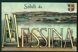 BFA006 - SALUTI DA MESSINA - DISEGNATA COLORATA 1920 CIRCA - Messina