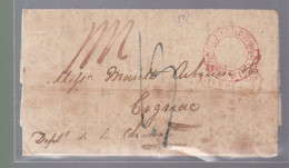 Lettre Dite Précurseurs  Sur  Lettre  Départ Liverpool  Grande Bretagne  1835 Destination Cognac ( Lettre Abimée ) - ...-1840 Vorläufer