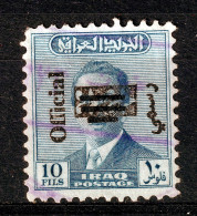 IRAQ 1973 SERVICE STAMP S.G.O1088 USED  10 Fils DOUBLE OVERPRINT - Irak