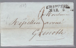 Lettre Dite Précurseurs  Sur  Lettre  Départ Chambéry  4 Mars 1849 Destination Grenoble - ...-1840 Precursori