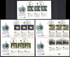 UN  STAMPS. 1989. SET OF 5 FD COVERS "HUMAN RIGHTS" - Nations-unies (ONU)