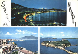 72923242 Napoli Neapel Hafen Nachtaufnahme Blick Zum Vesuv Vulkan Napoli - Other & Unclassified