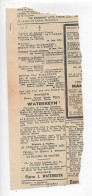 FP Nécrologie Pierre Waterkeyn Boechout 1963 Château De Heuvel Charles Le Jeune Limited Assurances - Obituary Notices