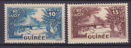 French Guinea 1938 Mi. 132-33, 10c. & 15c. Dorfstrasse, MH* - Nuovi