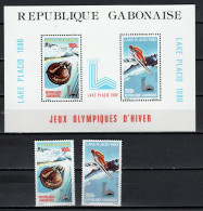 Gabon 1980 Olympic Games Lake Placid Set Of 2 + S/s MNH - Hiver 1980: Lake Placid