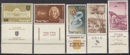 ISRAEL 131-133, 138-139, Postfrisch **, Aus 1956 - Ungebraucht (mit Tabs)