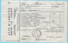 CONGO BELGE Avis D'arrivée Bilingue Objet De Correspondance Remboursement Payé Obl KANIAMA 9 X 57 + KAMINA 8 X 57 - Lettres & Documents