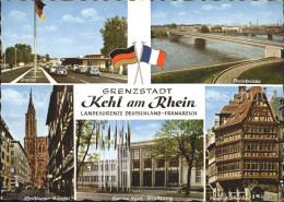 72921493 Kehl Rhein Landesgrenze Rheinbruecke Strassburger Muenster Europa Haus  - Kehl