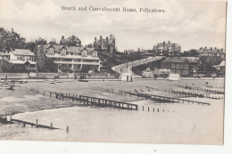 G30. Vintage Postcard. Beach And Convalescent Home, Felixstowe, Suffolk - Other & Unclassified