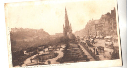 G61.  Vintage Postcard.  Edinburgh Castle, Scott  Monument, Princes St. Edinburgh - Midlothian/ Edinburgh