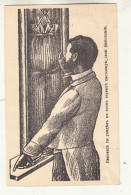 G17.  Vintage Russian Postcard? Man Looking In A Mirror. - Humor