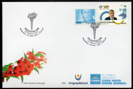 URUGUAY 2023 (Sport, Olympic Game, Panathlon, Pierre De Coubertin, Thomas Bach, Fencing) - 1 Cover With Special Postmark - Uruguay