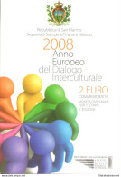 2008 Repubblica Di San Marino - Dialogo Interculturalale 2 Euro - FDC - Otros & Sin Clasificación