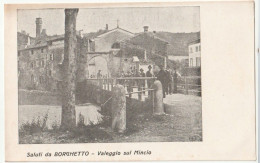 Cartolina Vallegio Sul Mincio  (Italie)  Frazione Borghetto  Passage Sur Le Mincio Avec Habitants   Ed Tonnoli  RARE - Verona