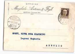 AG2613 OFFICINE MAGLIOLA SANTHIA X AZEGLIO - Storia Postale