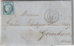 Lettre De Lille à Gérardmer LAC - 1849-1876: Periodo Classico