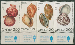 Israel 1977 Tiere Rotes Meer Muscheln Schnecken 726/29 Mit Tab Postfrisch - Unused Stamps (with Tabs)