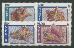 Nevis 1990 WWF Tiere Schnecken Fechterschnecke 523/26 Postfrisch - St.Kitts Und Nevis ( 1983-...)