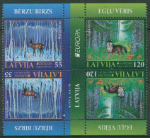 Lettland 2011 Europa CEPT Der Wald Reh, Wolf Kehrdruckpaar 804/05 KD Postfrisch - Letland